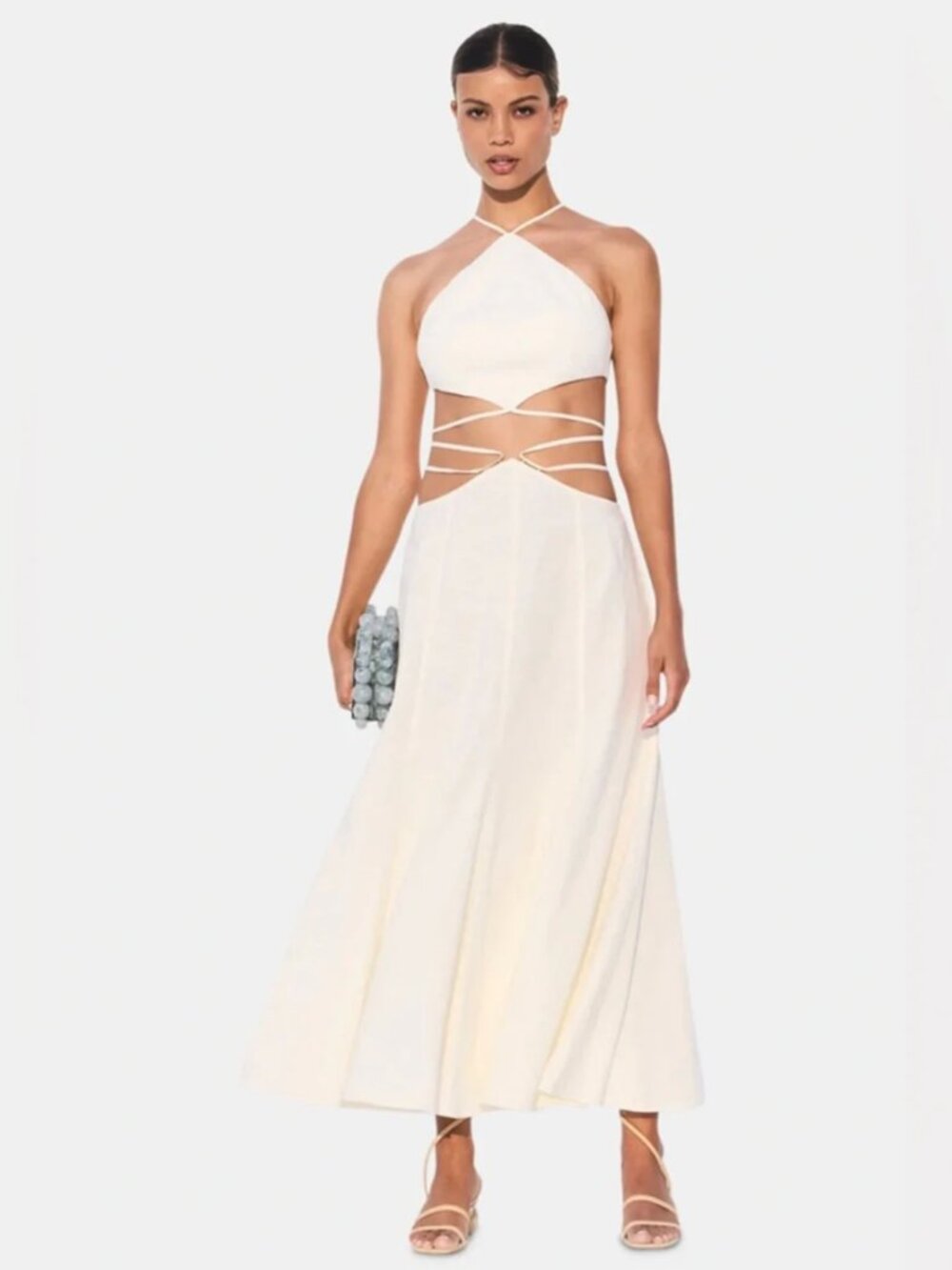 Cult Gaia Cream Tan Skirt & Top Set